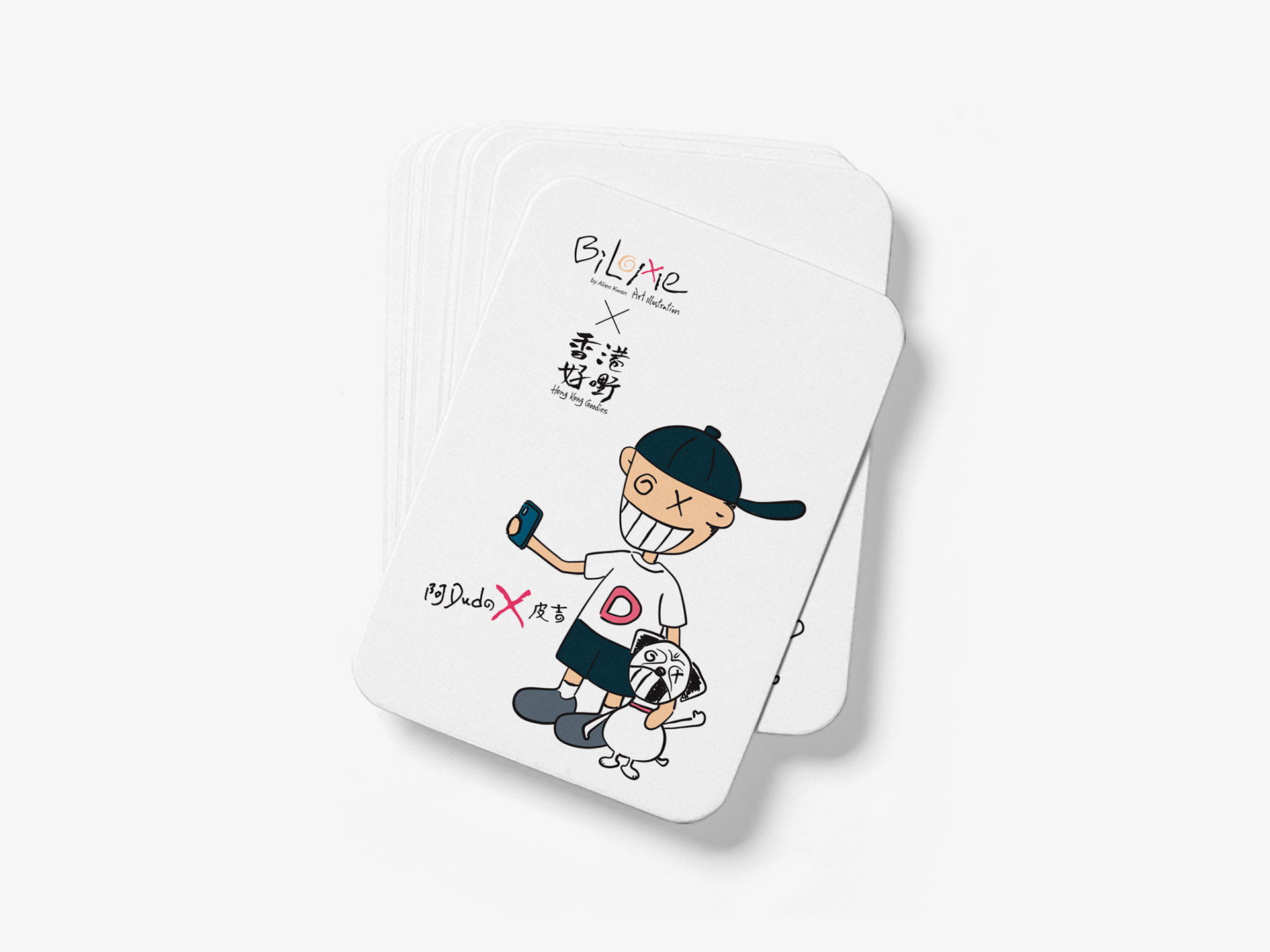 bilome art 126 bilome art illustration Dude and Puggie on the white card design