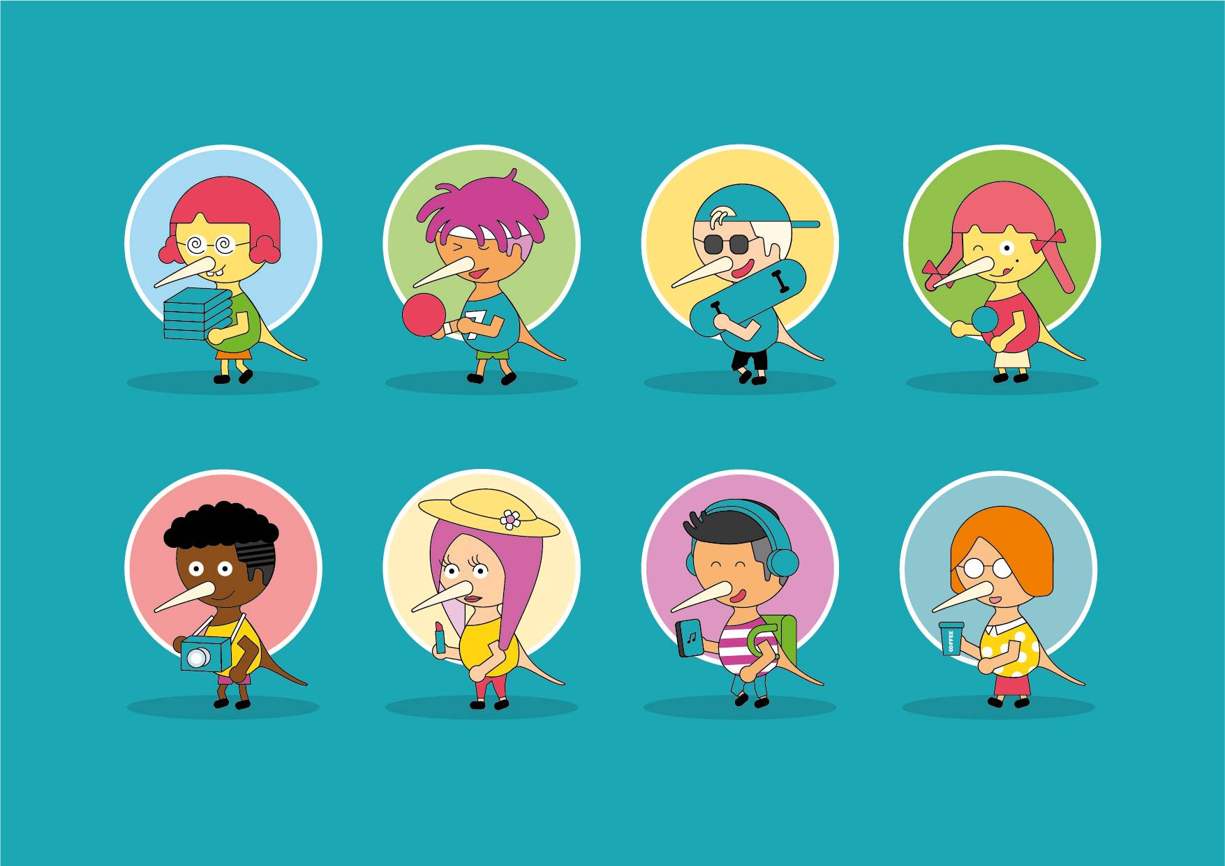 abc Education branding for App character icon design