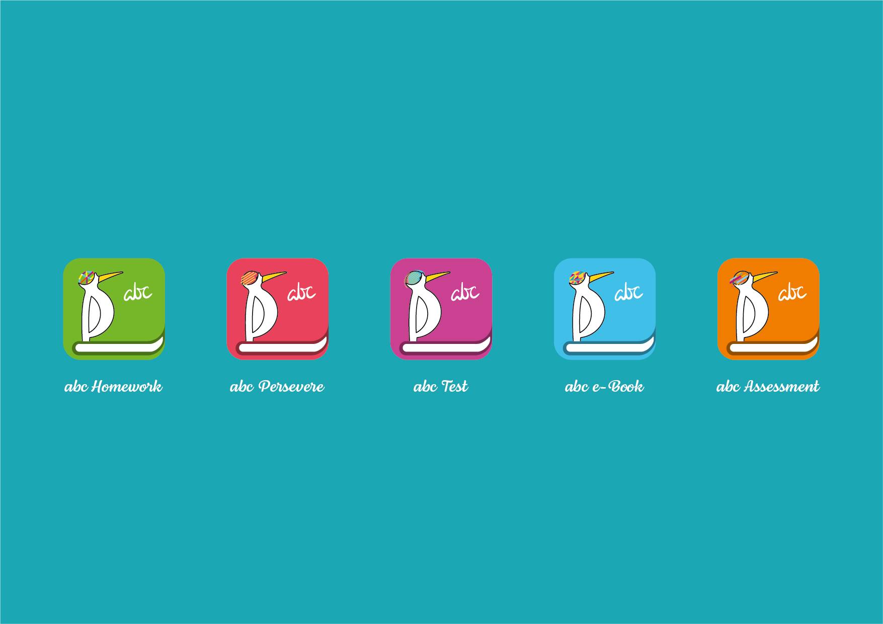 abc Education branding for App icon concept as Woodpecker