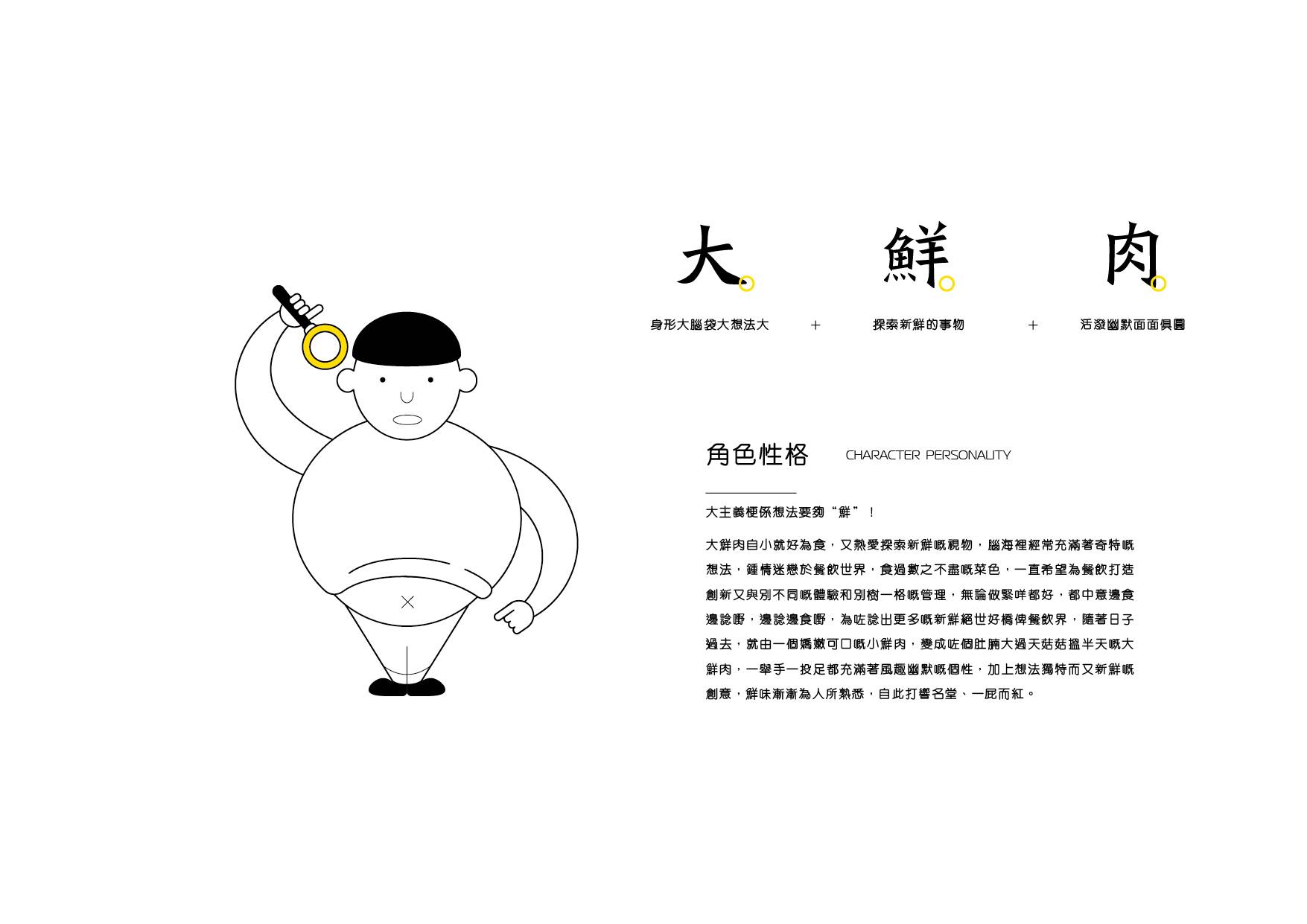 Big Fresh Meat branding for a mascot design concept as the Chinese name